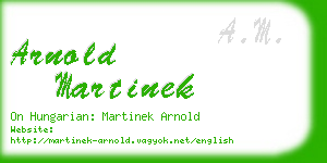 arnold martinek business card